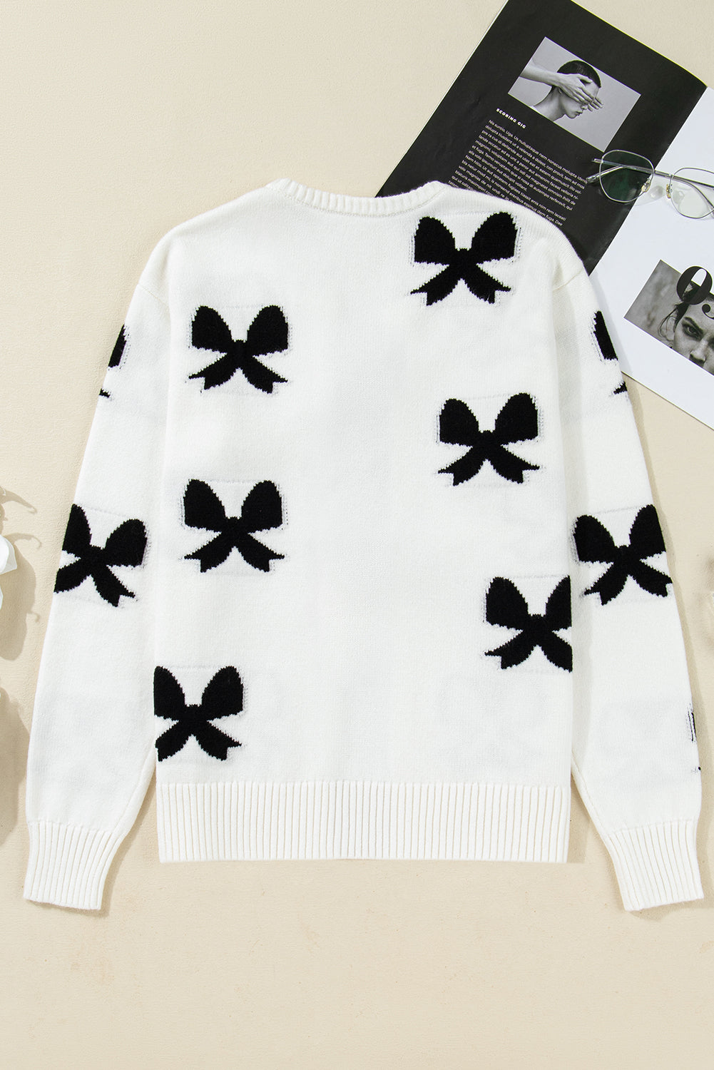 Dear-Lover White Bow Sweater Cardigan For Trendy Looks