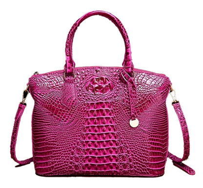 Crocodile Embossed Womens Handbag Chic Satchel