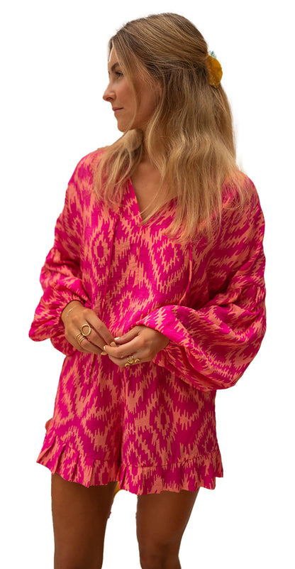 Rose Western Aztec Print Pajama Set
