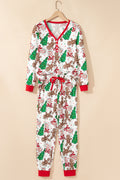 Conjunto de salón navideño blanco para mujer