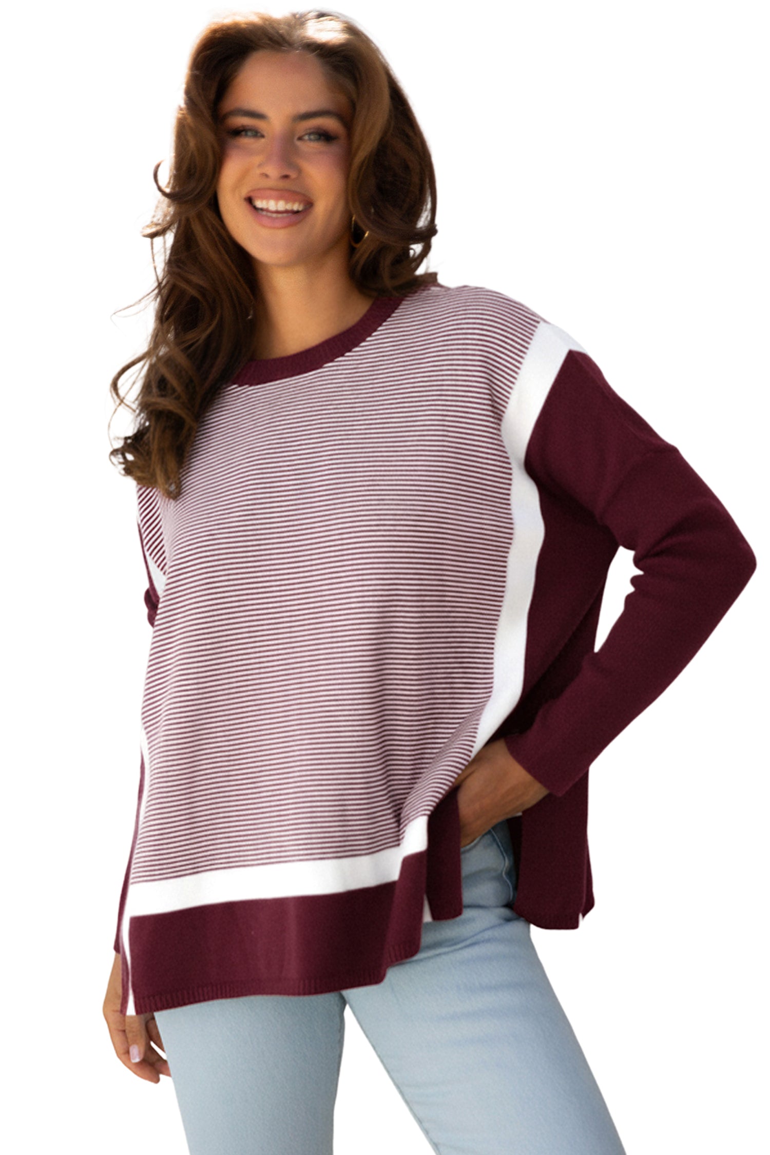 Green Stripe Oversized Sweater