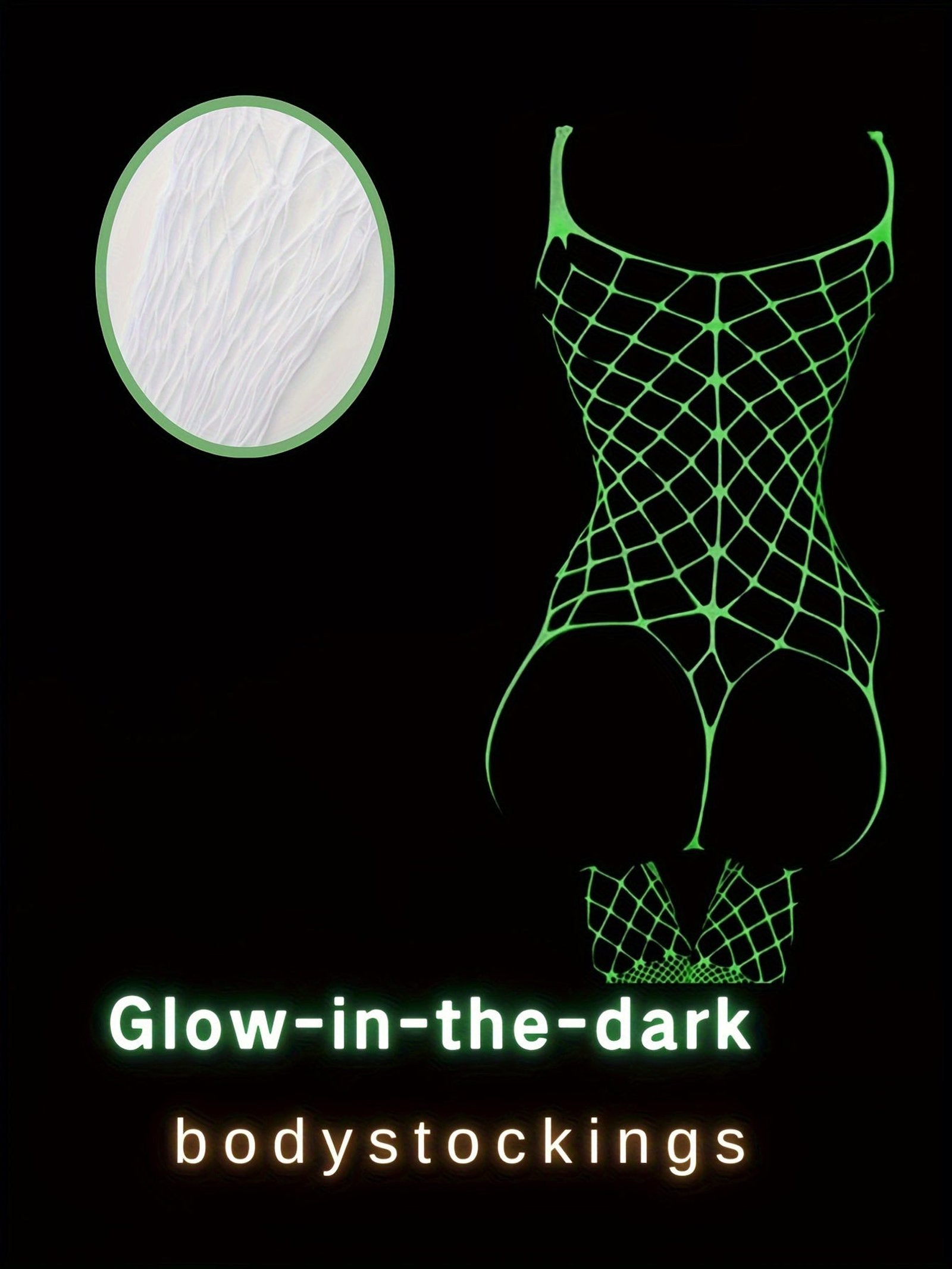 Luminous Fishnet Bodystocking - Open Crotch Women's Hot Lingerie &