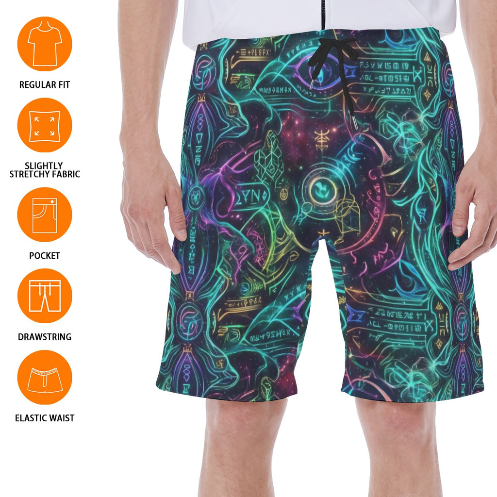 LuckeLadybug Boardshorts featuring deep space nine worf design with vibrant colors and pockets