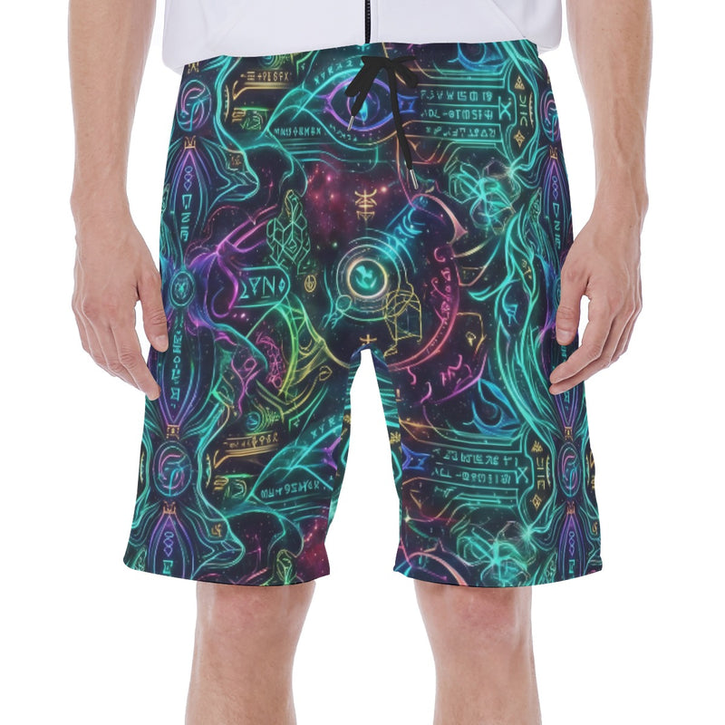 LuckeLadybug Boardshorts featuring a vibrant deep space nine worf design with cosmic patterns