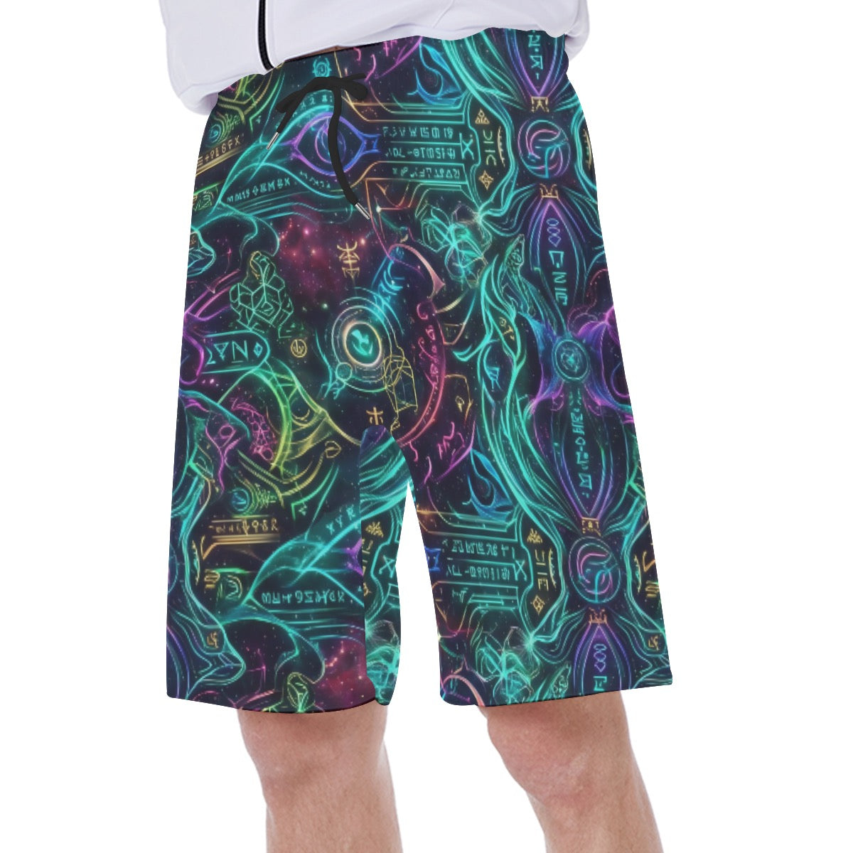 LuckeLadybug Boardshorts featuring a vibrant deep space nine worf design with colorful patterns