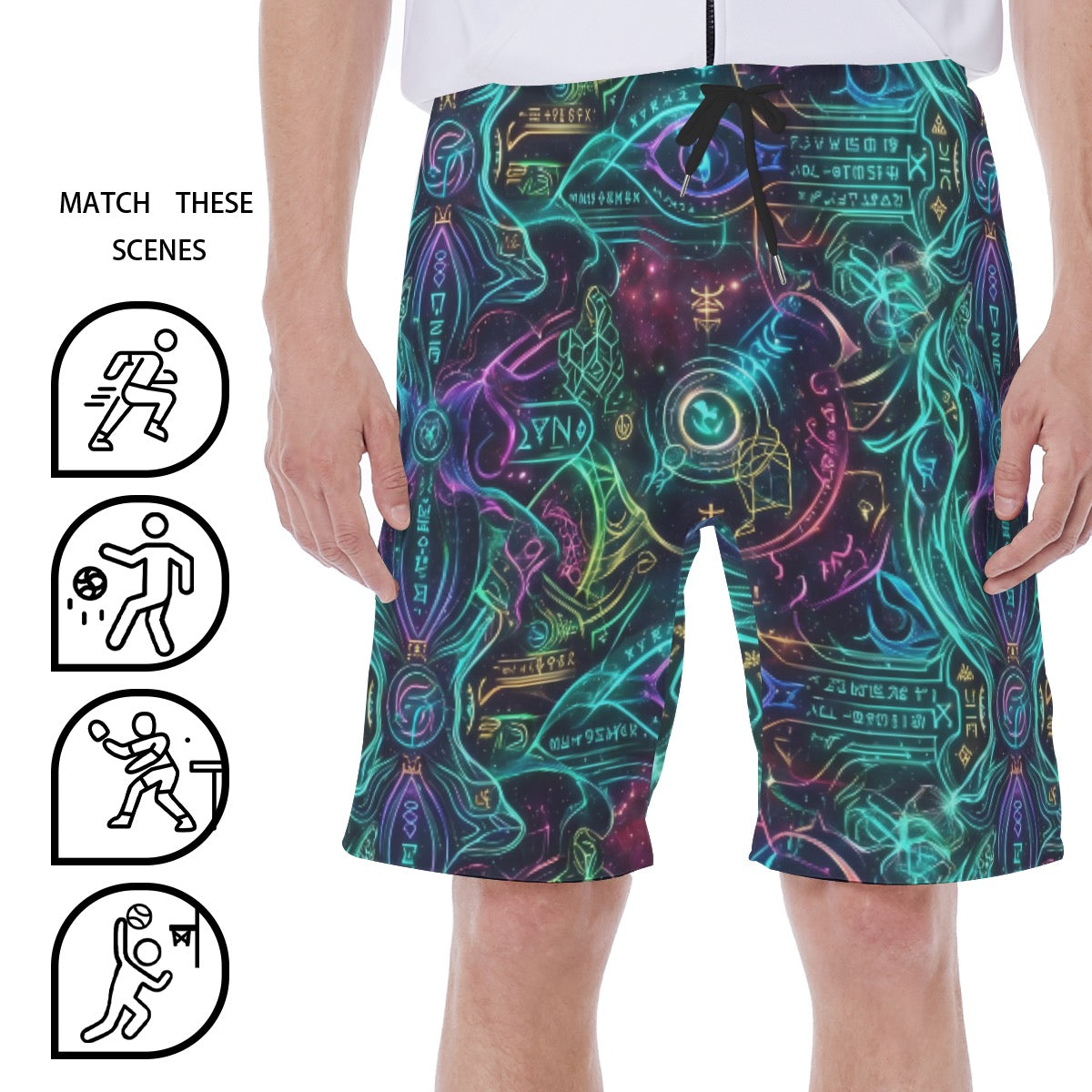 LuckeLadybug Boardshorts featuring vibrant deep space nine worf design for stylish beachwear