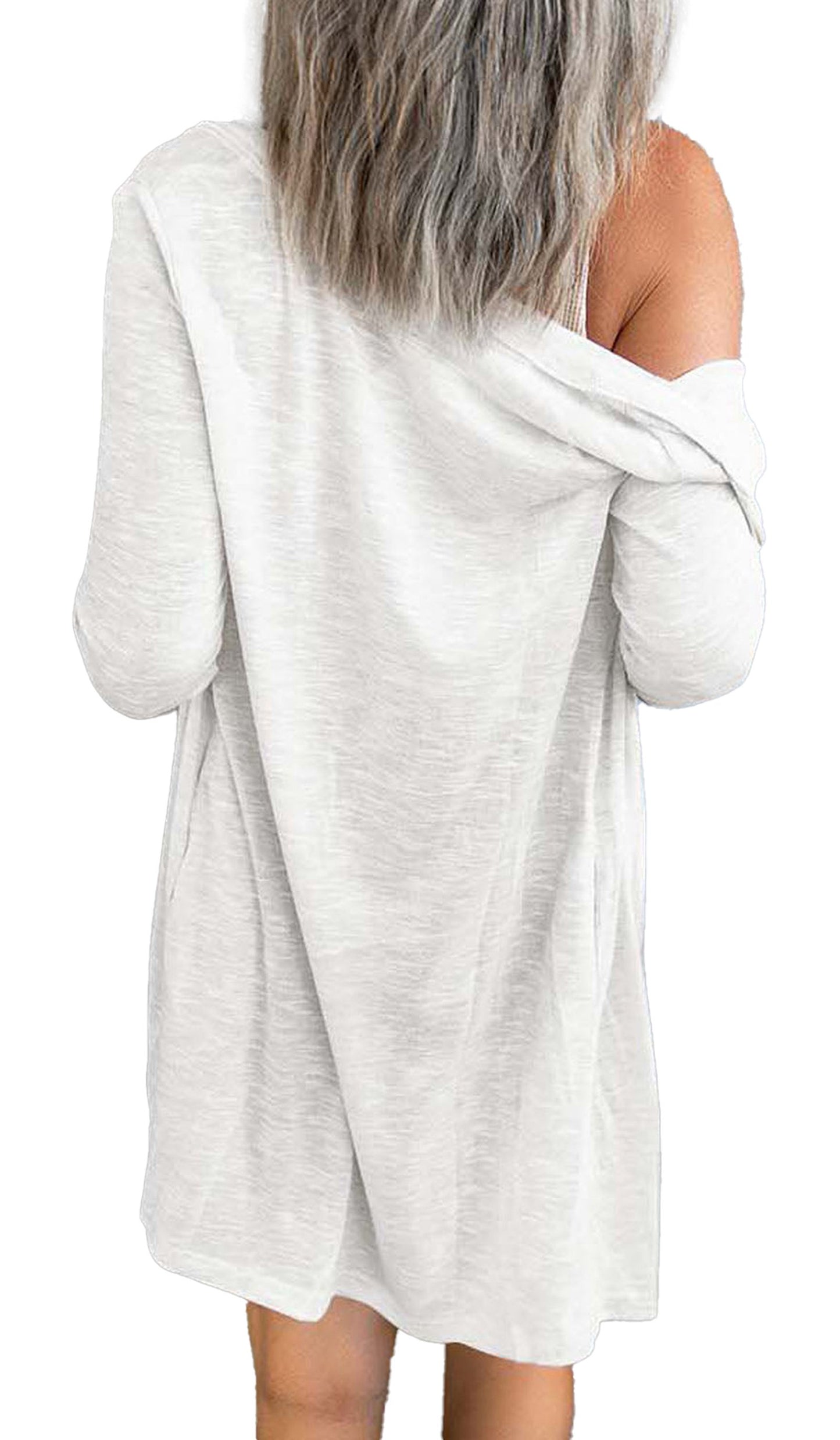 Beige Open-Front Cardigan For Trendy Looks