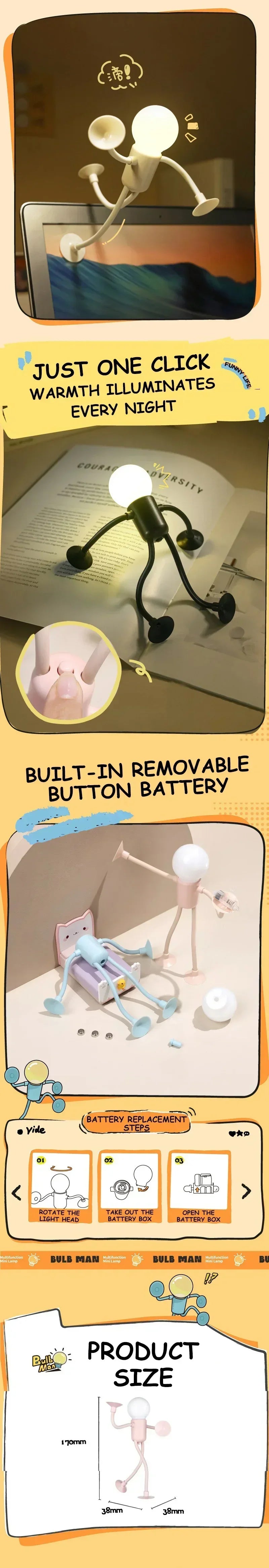 Fun Bulb Man Desk and Lamp for Creativity