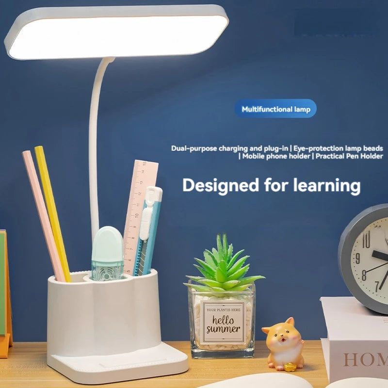 Desk and Lamp with Pen Holder Design