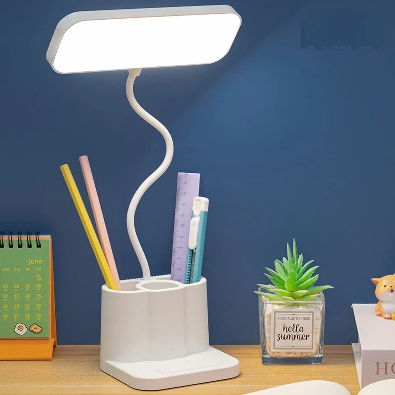 Desk and Lamp with Pen Holder Design