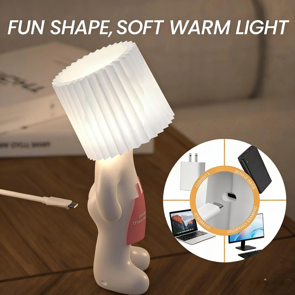 Desk and Lamp - Compact Warm Light Design