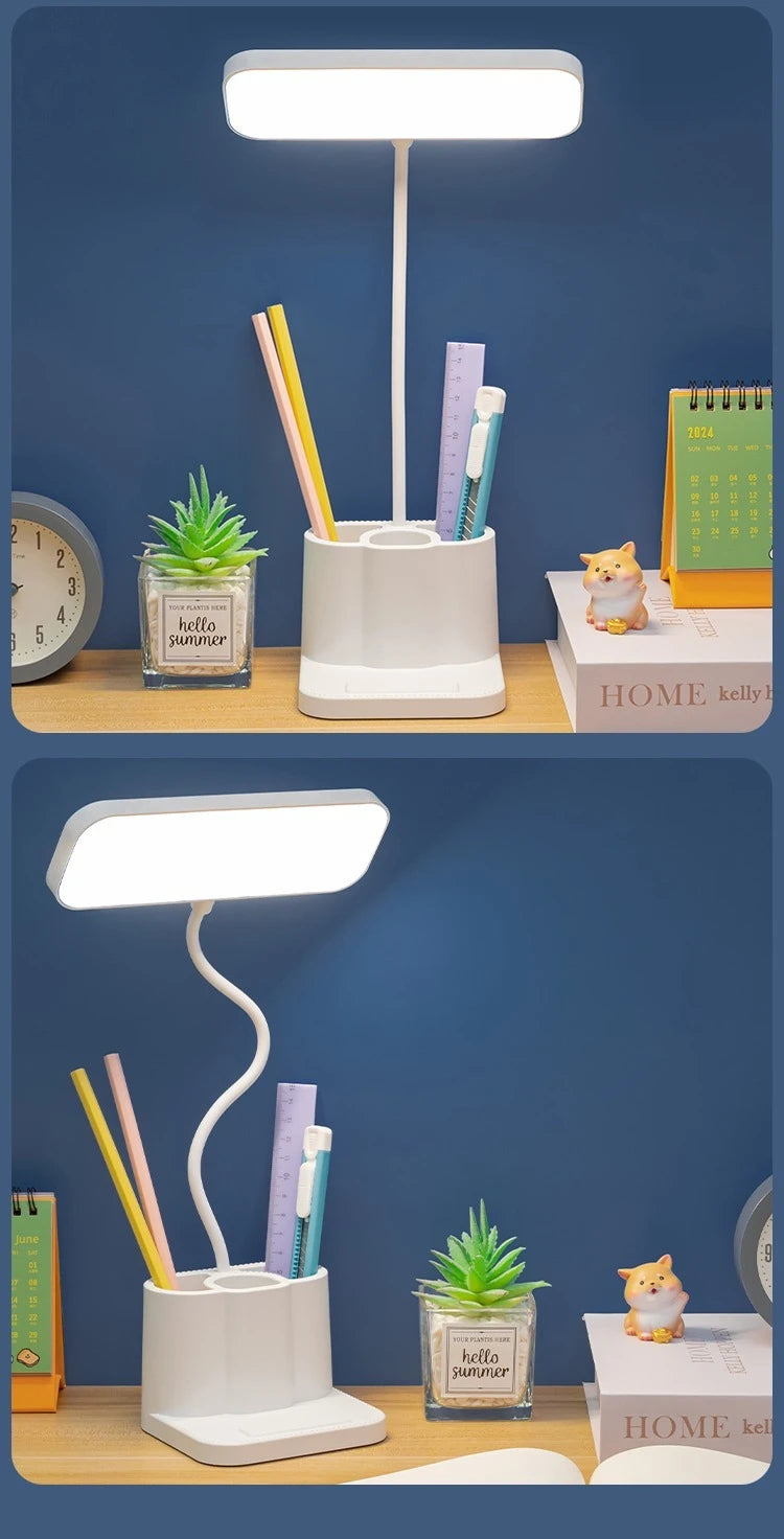 Desk and Lamp with Pen Holder Design