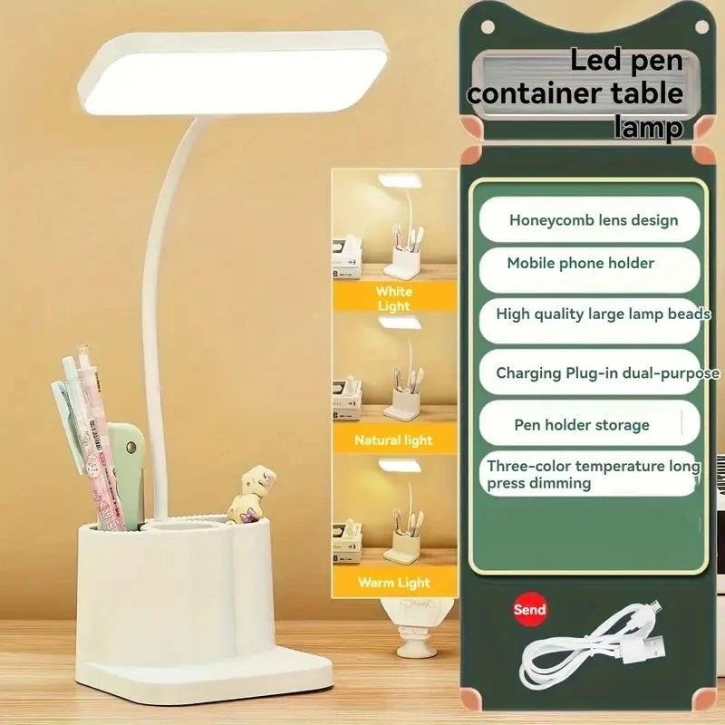 Desk and Lamp with Pen Holder Design