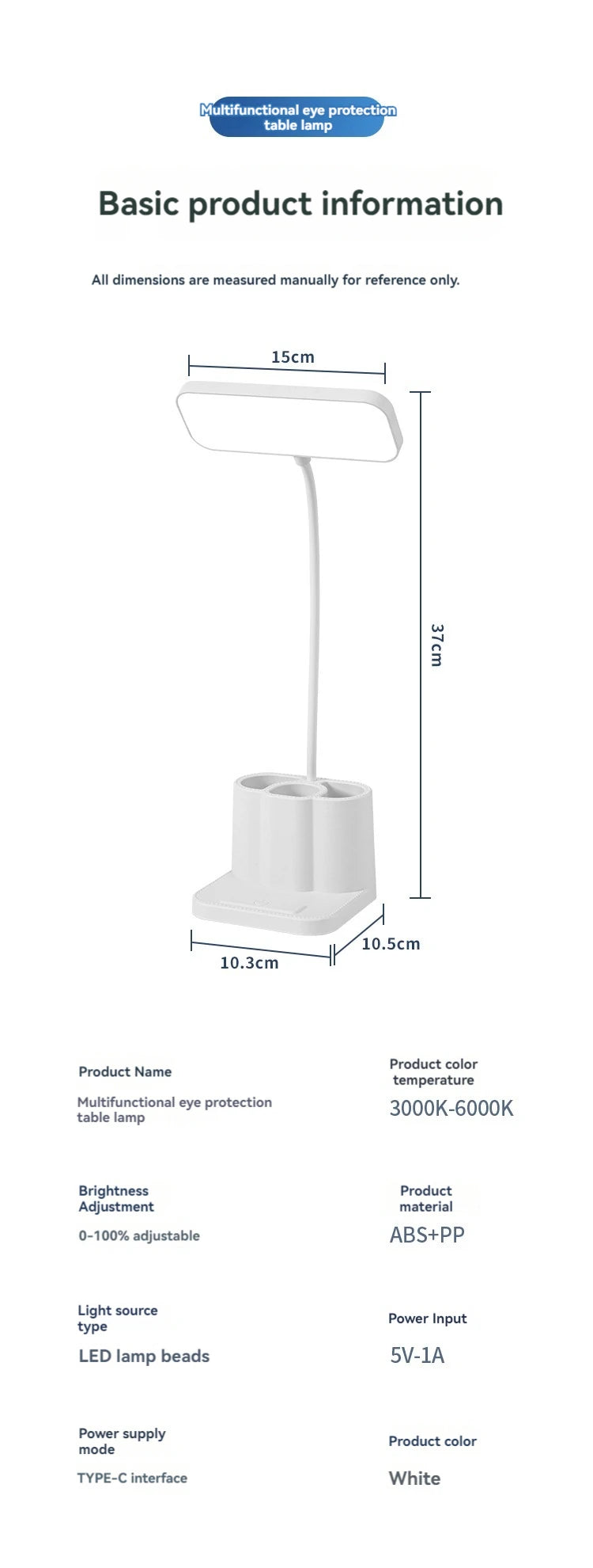 Desk and Lamp with Pen Holder Design