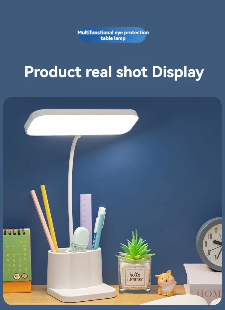 Desk and Lamp with Pen Holder Design