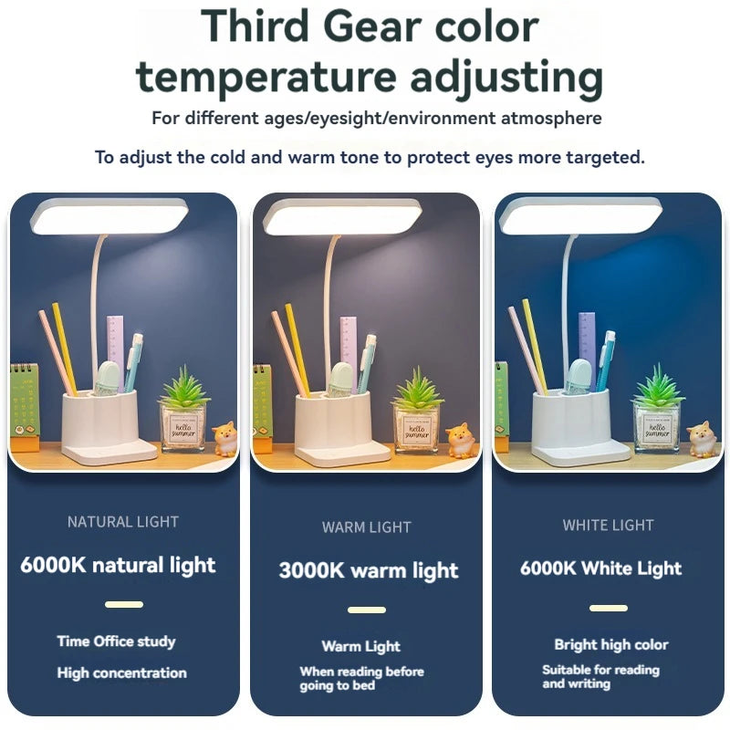 Desk and Lamp with Pen Holder Design