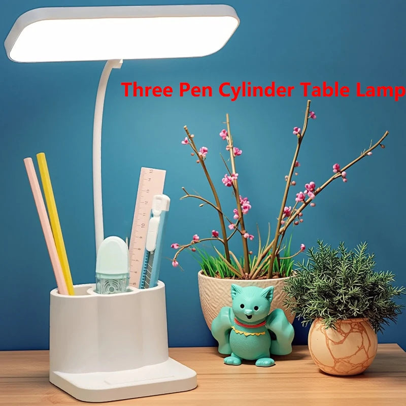 Desk and Lamp with Pen Holder Design