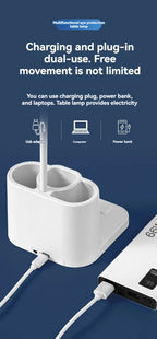 Desk and Lamp with Pen Holder Design