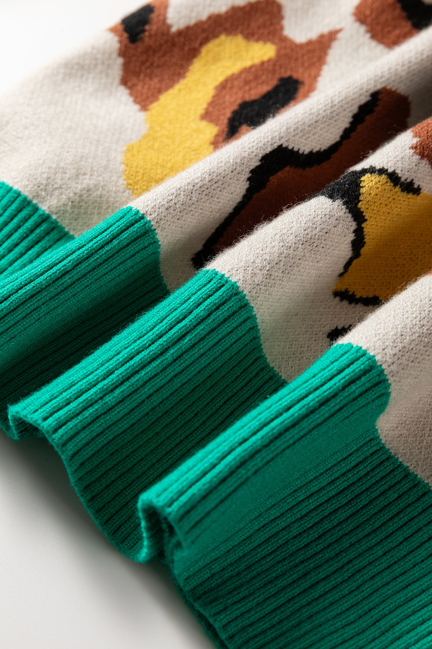 Apricot Animal Print Knit Sweater