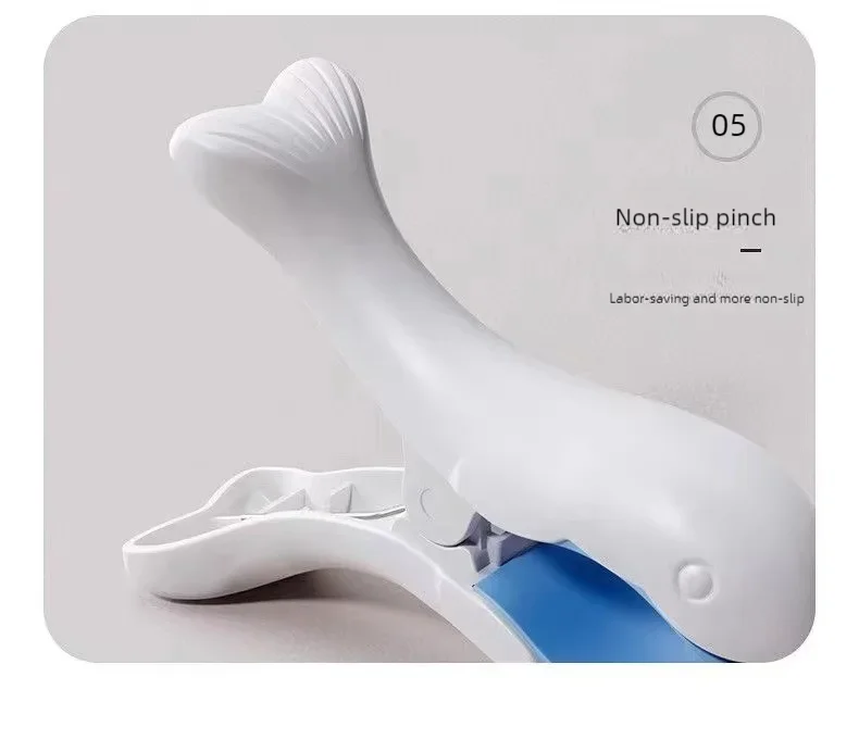 Cute white whale-shaped diaper clip art with a non-slip pinch design for easy handling