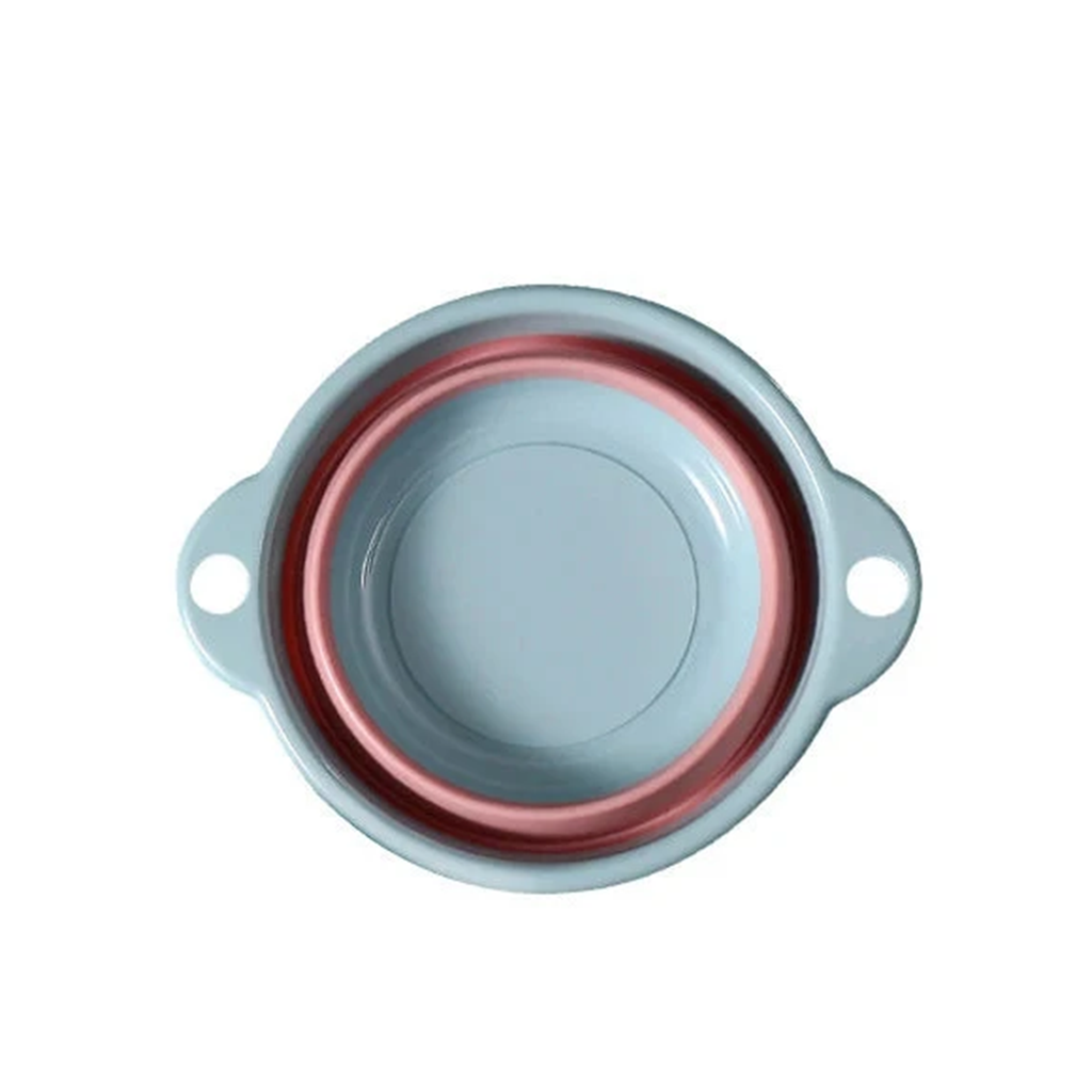 LuckeLadybug LLC Cleaning Kit for diaper cloth with a collapsible silicone bowl in gray and pink