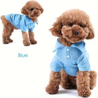 Cute blue dog polo shirts for small dogs designed for comfort and style