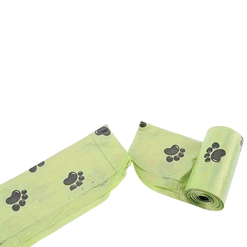 Eco-friendly LuckeLadybug LLC poop bags for dog with paw print design for easy pet waste disposal