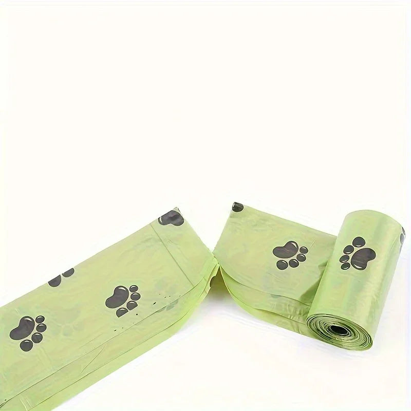 Eco-friendly LuckeLadybug poop bags for dog with paw print designs for easy clean-up