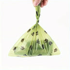 Eco-friendly LuckeLadybug poop bags for dog with paw print design, perfect for pet waste disposal