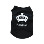 LuckeLadybug Dog Thunderstorm Vest in Black with Princess Crown Design for Pet Comfort