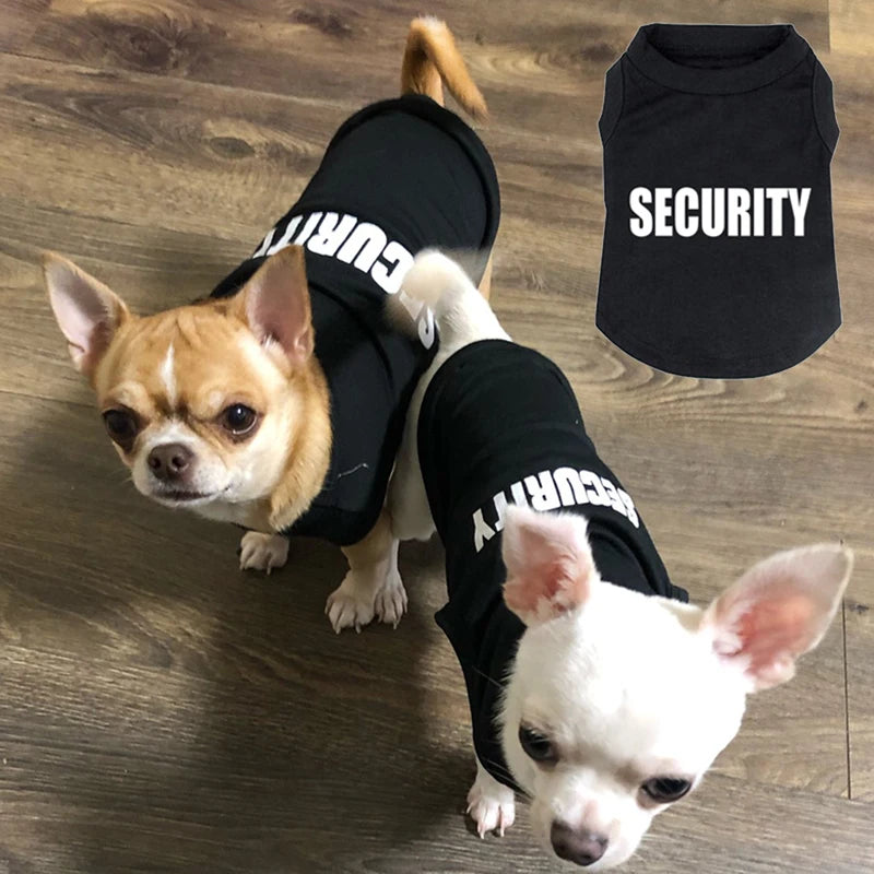 LuckeLadybug Dog Thunderstorm Vest in Black for Small Dogs with Security Print