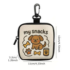 LuckeLadybug dog treat pouch featuring a cute dog design with snack bones for pet owners