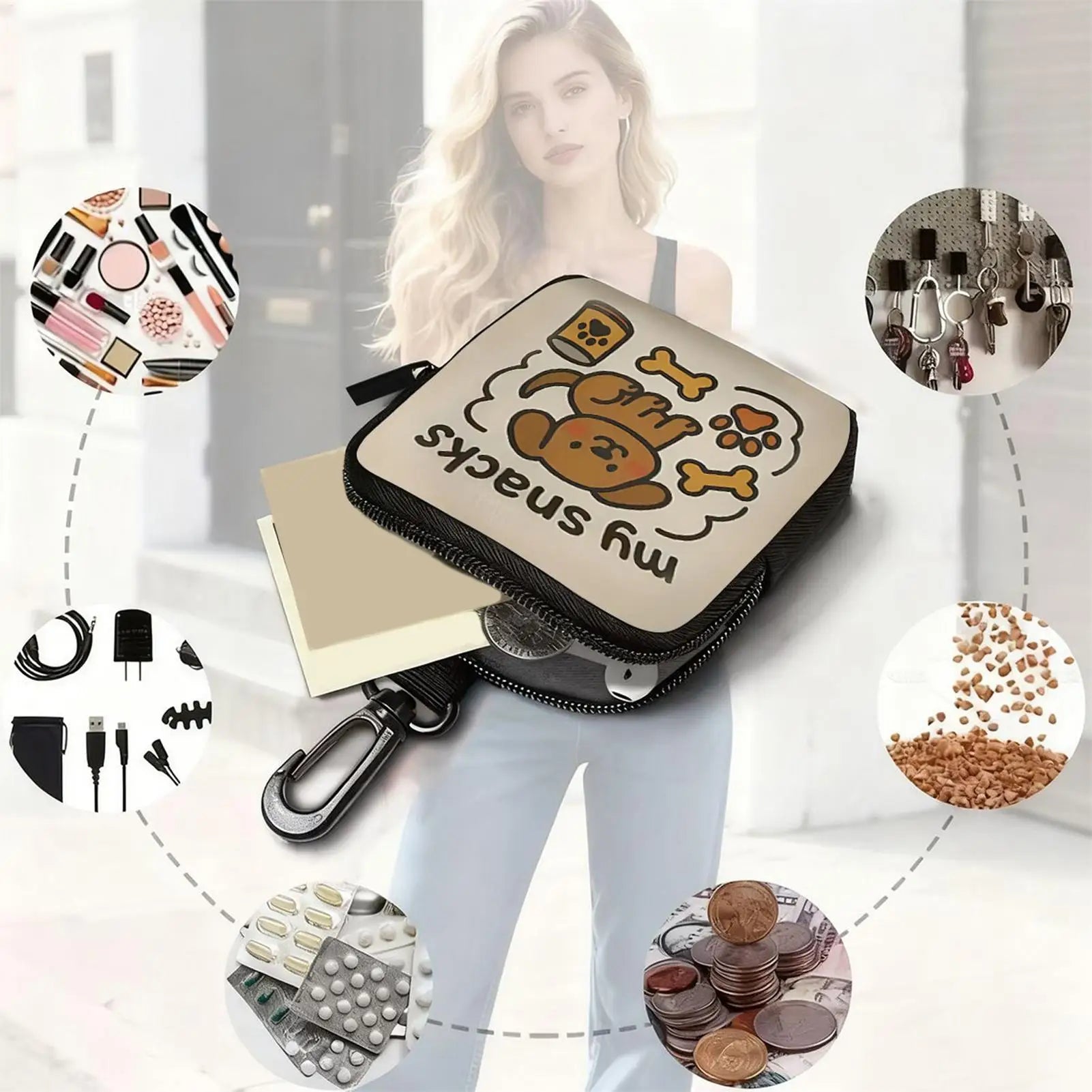LuckeLadybug dog treat pouch with cute design for treats and small essentials on the go