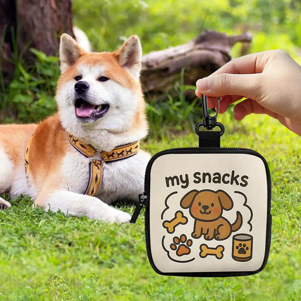 LuckeLadybug LLC dog treat pouch with cute dog design for easy snacks on the go