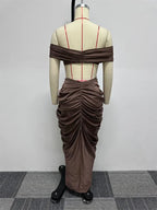 Red Cut-Out Two-Piece Maxi Dress