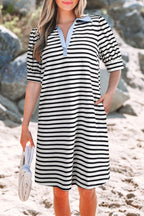 LuckeLadybug LLC striped dress from t-shirt with short sleeves and a casual, beach-ready design