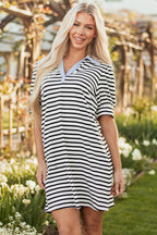 Comfortable striped dress from t-shirt style by LuckeLadybug LLC, perfect for casual outings