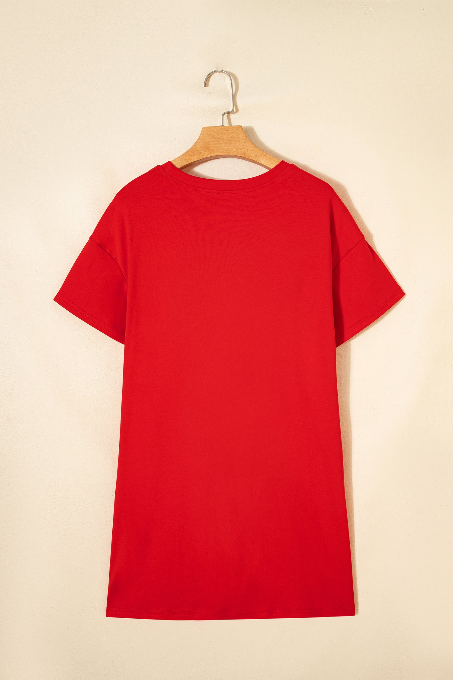 Bright red t-shirt from LuckeLadybug LLC, a casual alternative to a dress mini dress