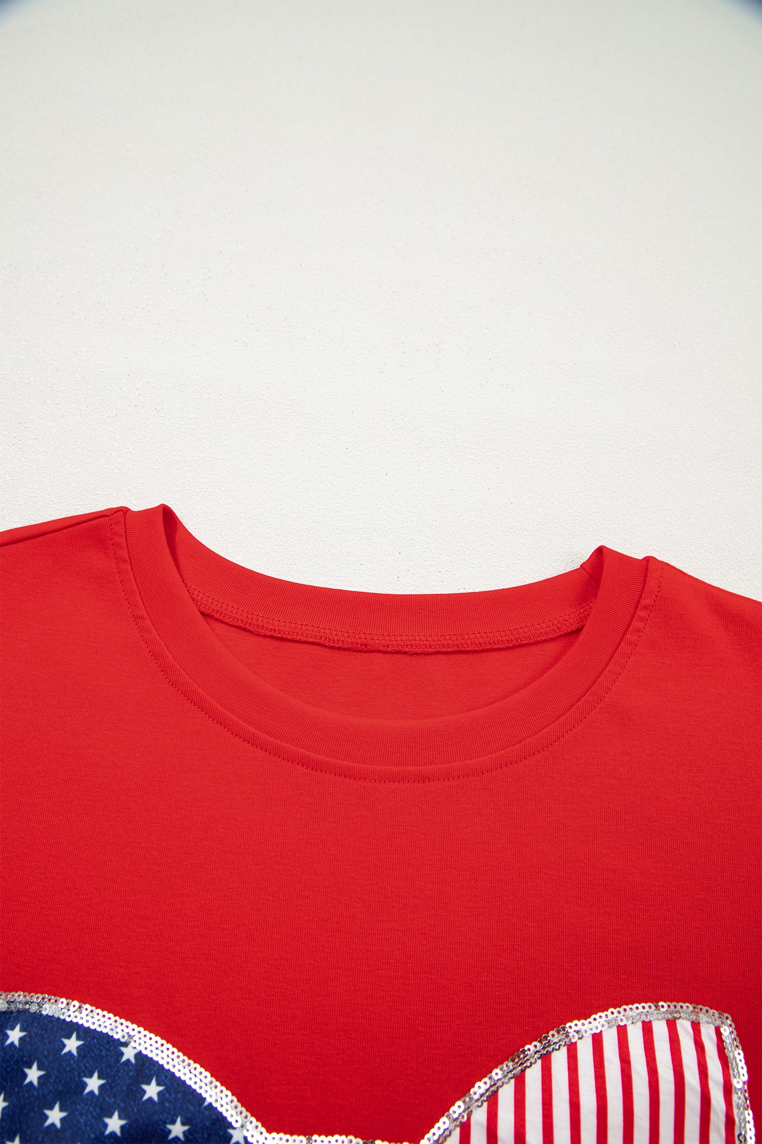 Red T-Shirt with Sequin Accents Ideal for Layering Under a Dress Mini Dress
