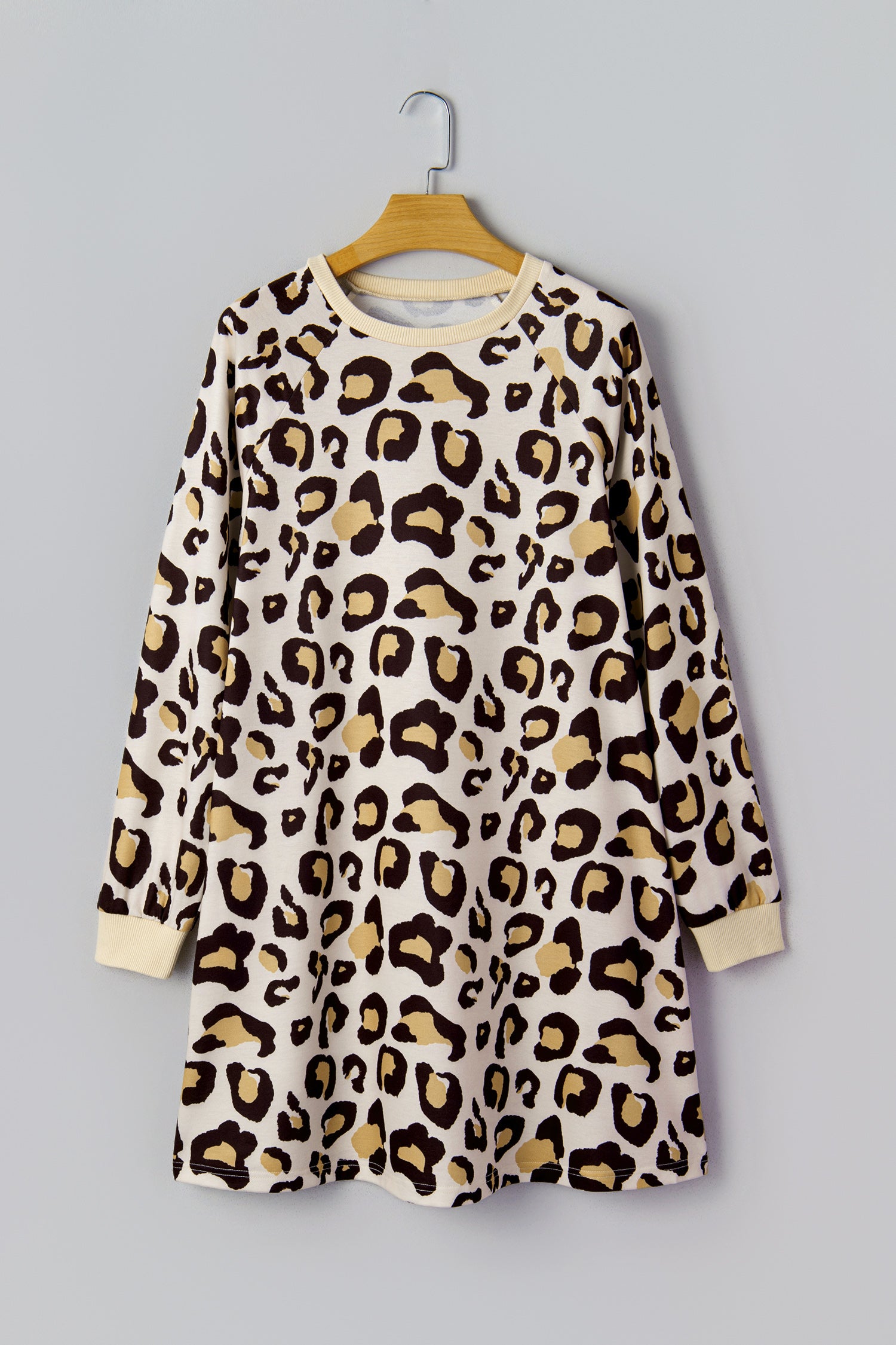 LuckeLadybug LLC dress with leopard print in soft fabric and long sleeves for stylish comfort