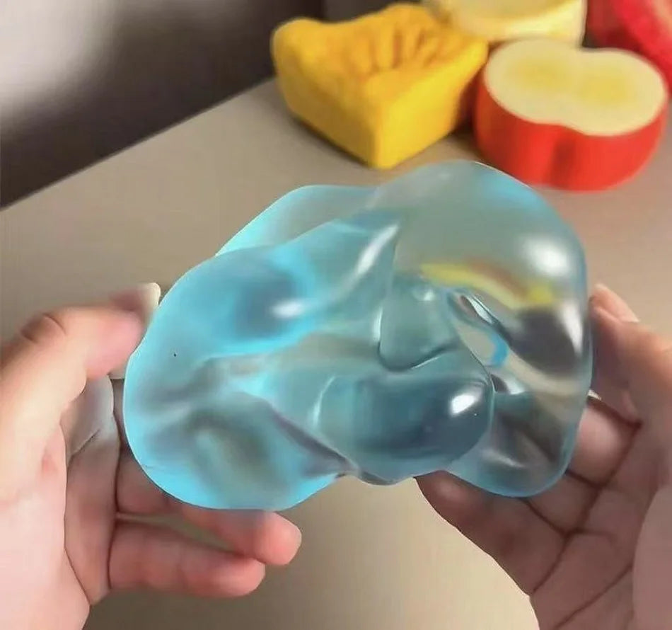 LuckeLadybug LLC Dumplings squishy in blue, featuring soft and flexible texture for stress relief