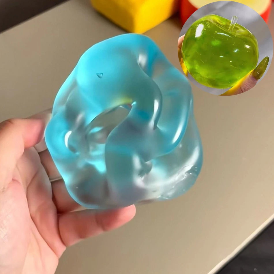 LuckeLadybug LLC dumplings squishy in blue, providing a fun sensory experience for stress relief