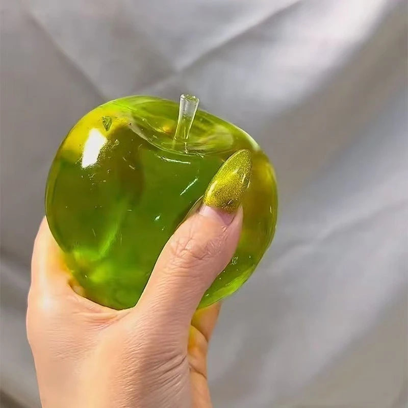 Bright green apple-shaped dumplings squishy for stress relief and sensory play by LuckeLadybug LLC