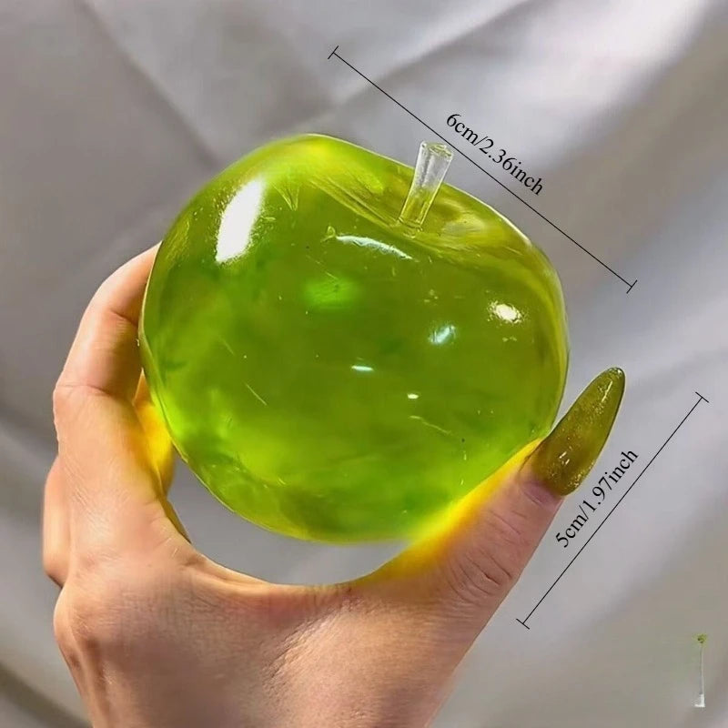 LuckeLadybug LLC Green Apple Dumplings Squishy Toy, Soft and Stress Relief, 6cm size