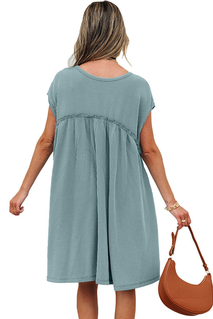 LuckeLadybug Dusty pink swing mini dress with a relaxed fit and soft fabric for casual outings