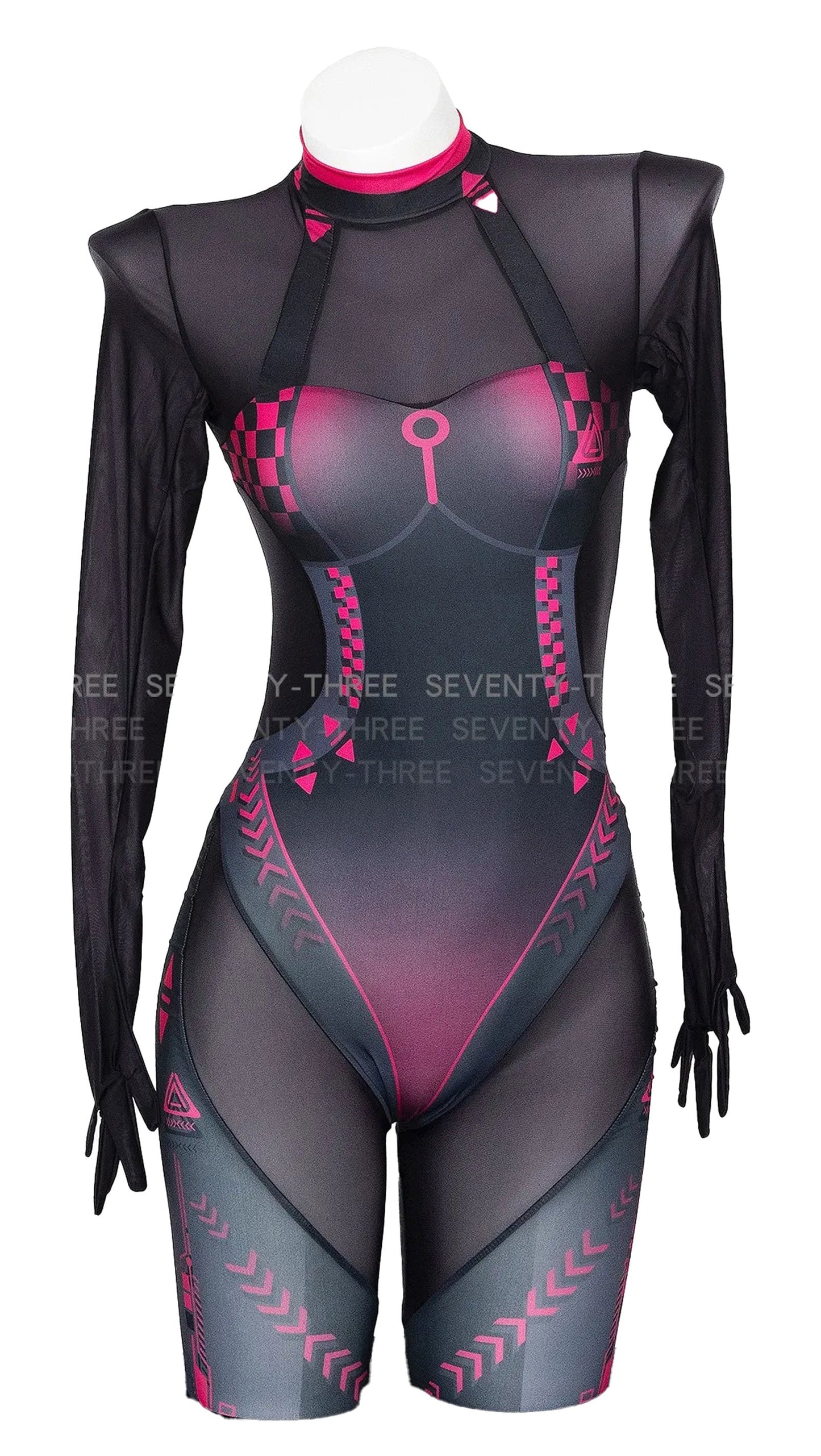 D.Va cosplay bodysuit for women featuring a sleek design with long sleeves and stylish accents.