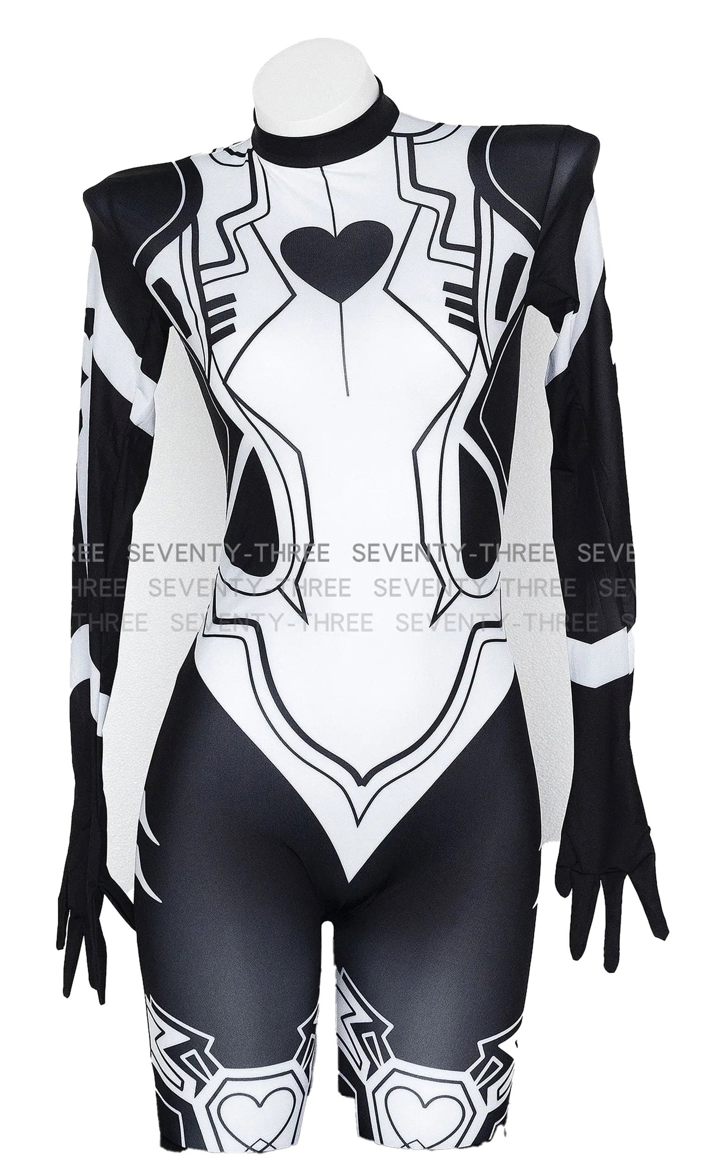 D.Va cosplay bodysuit for women with long sleeves and a heart design, perfect for gaming events