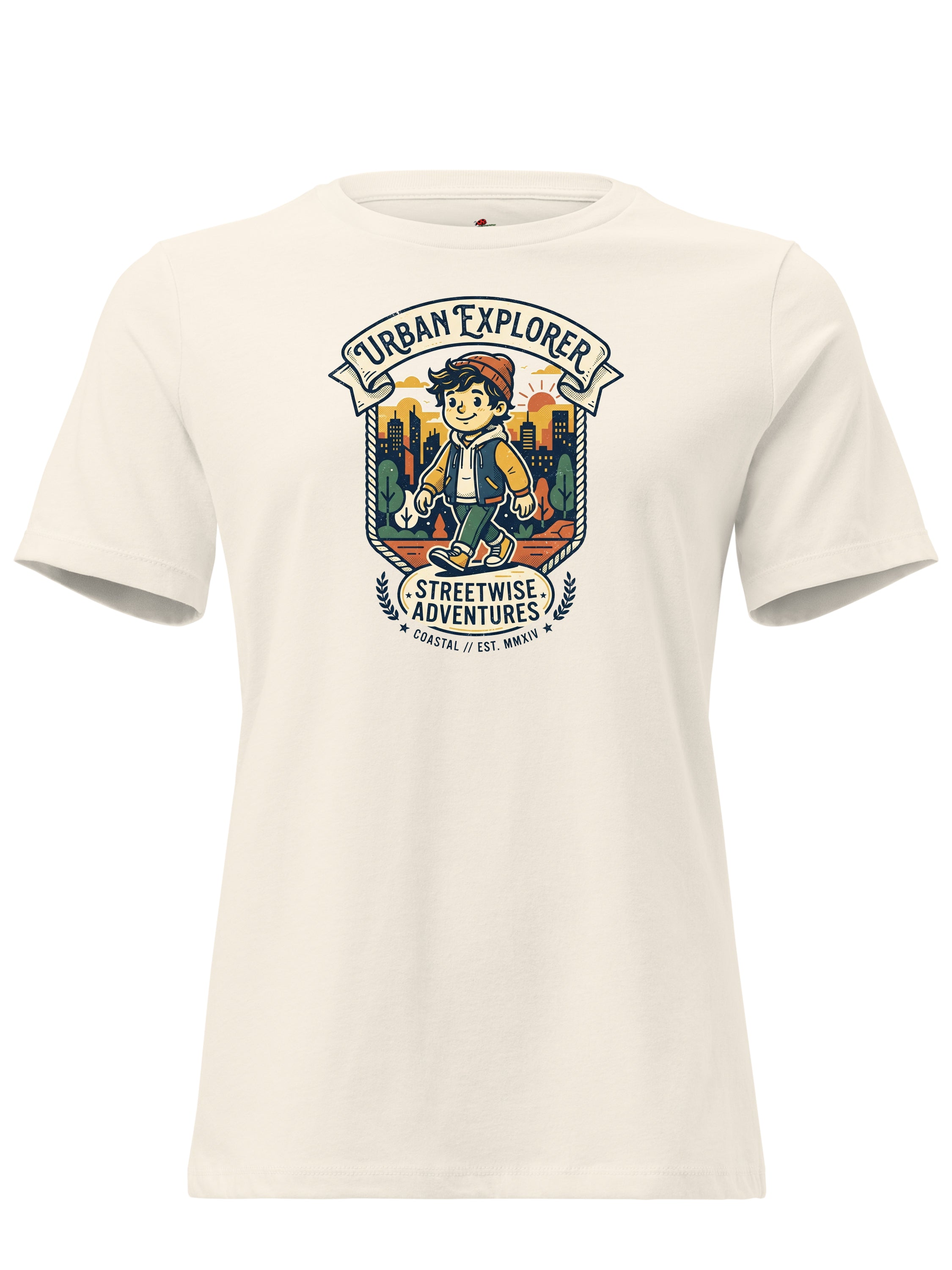 LuckeLadybug LLC Urban Explorer T-Shirt featuring Dylan Sprouse and adventurous graphic design