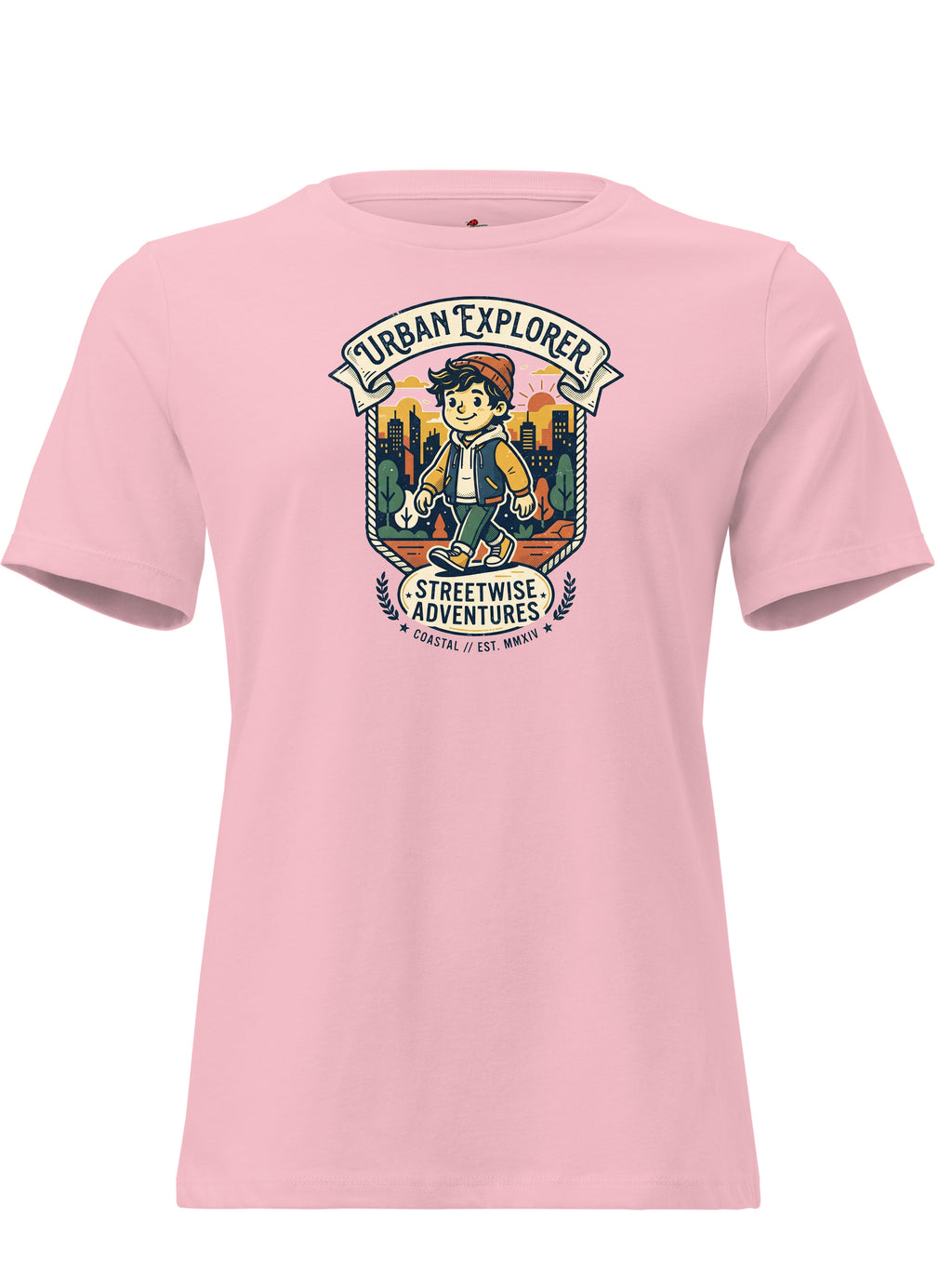 Pink LuckeLadybug T-Shirt featuring Urban Explorer graphic with dylan sprouse and streetwise adventures