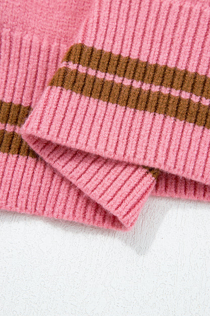 Peach Blossom Embroidered Western Sweater